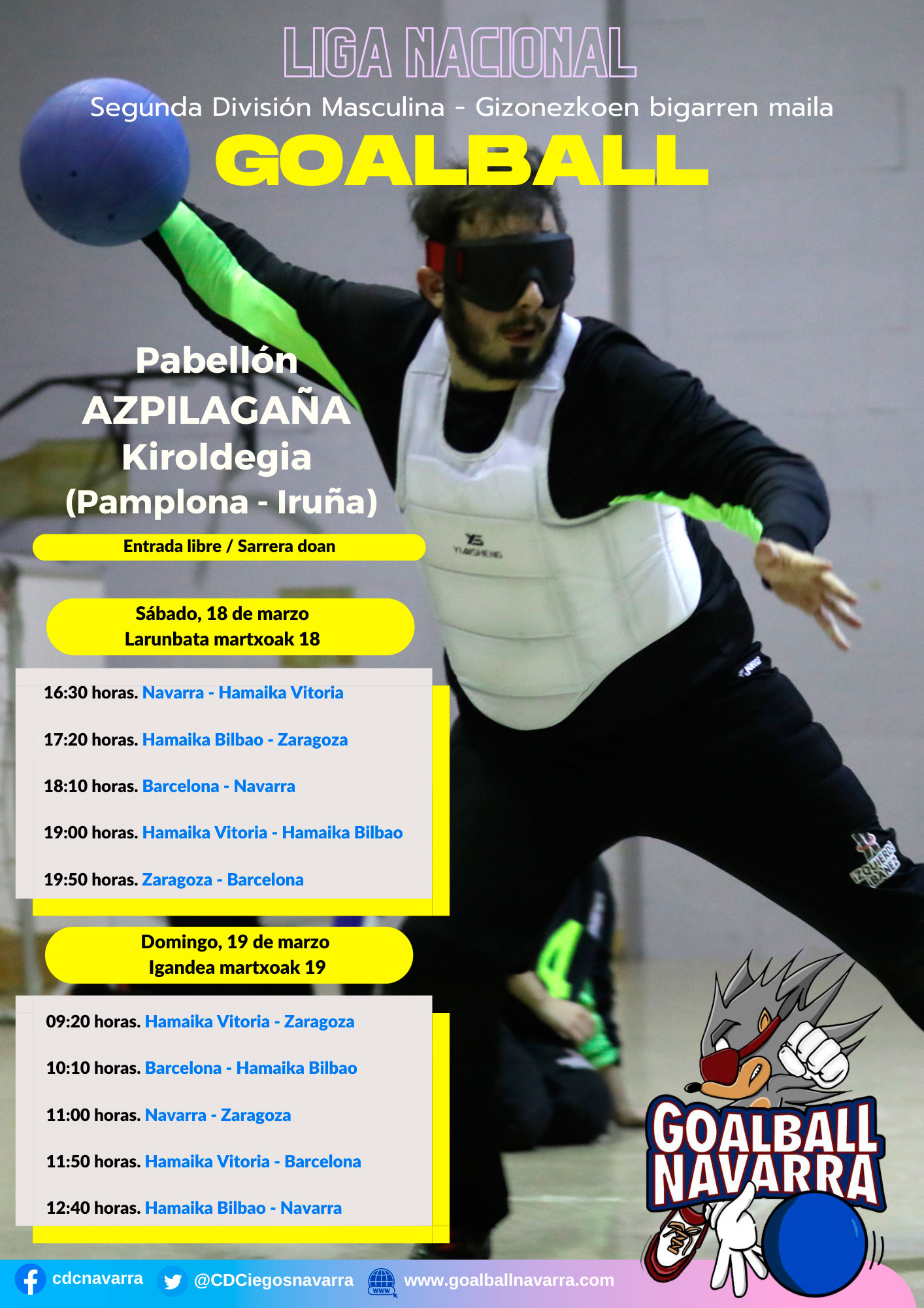 Goalball - Liga Nacional (18 y 19 de marzo, Azpilaga&ntilde;a)